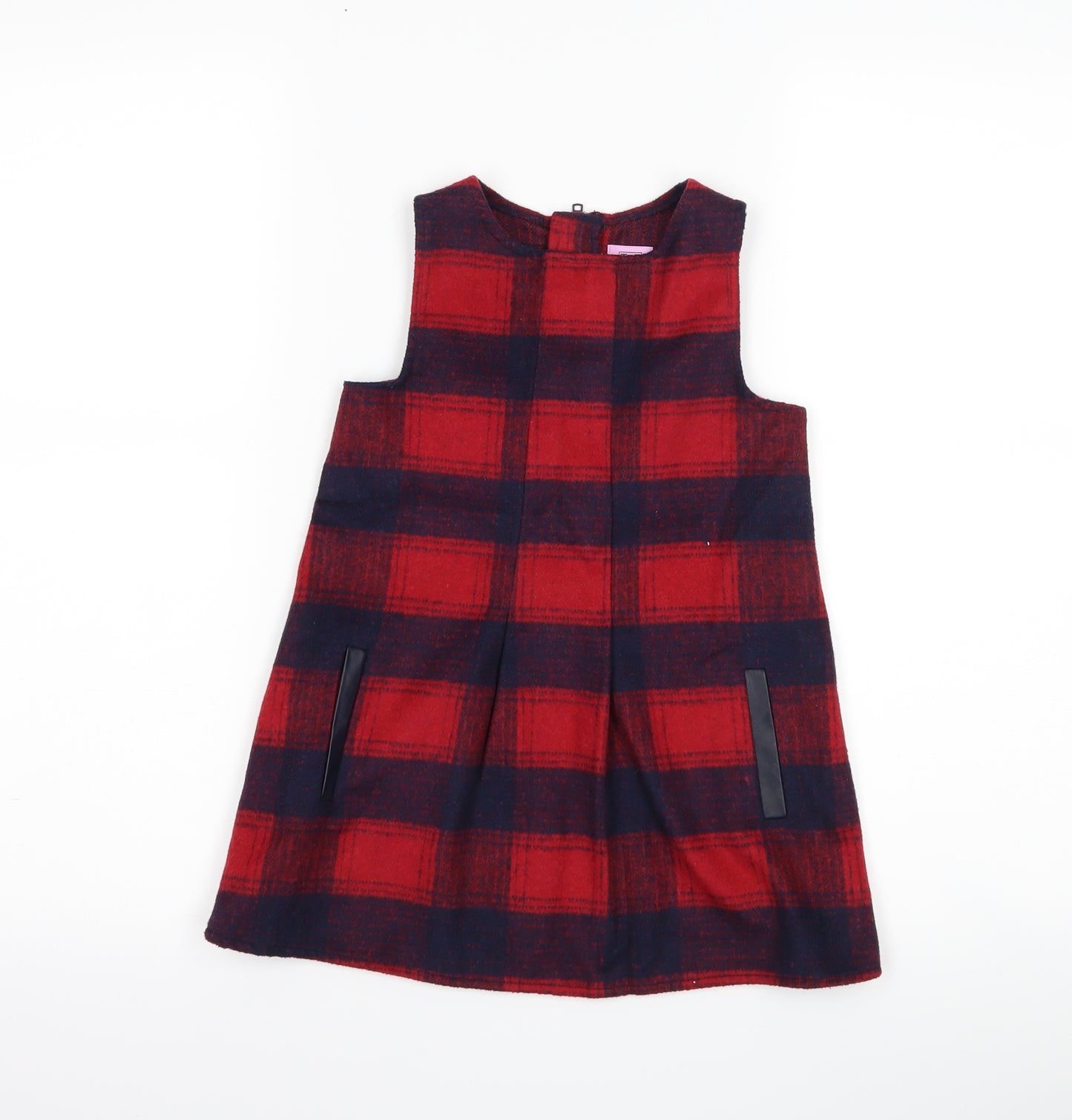 F&F Girls Red Check  Shift  Size 3-4 Years