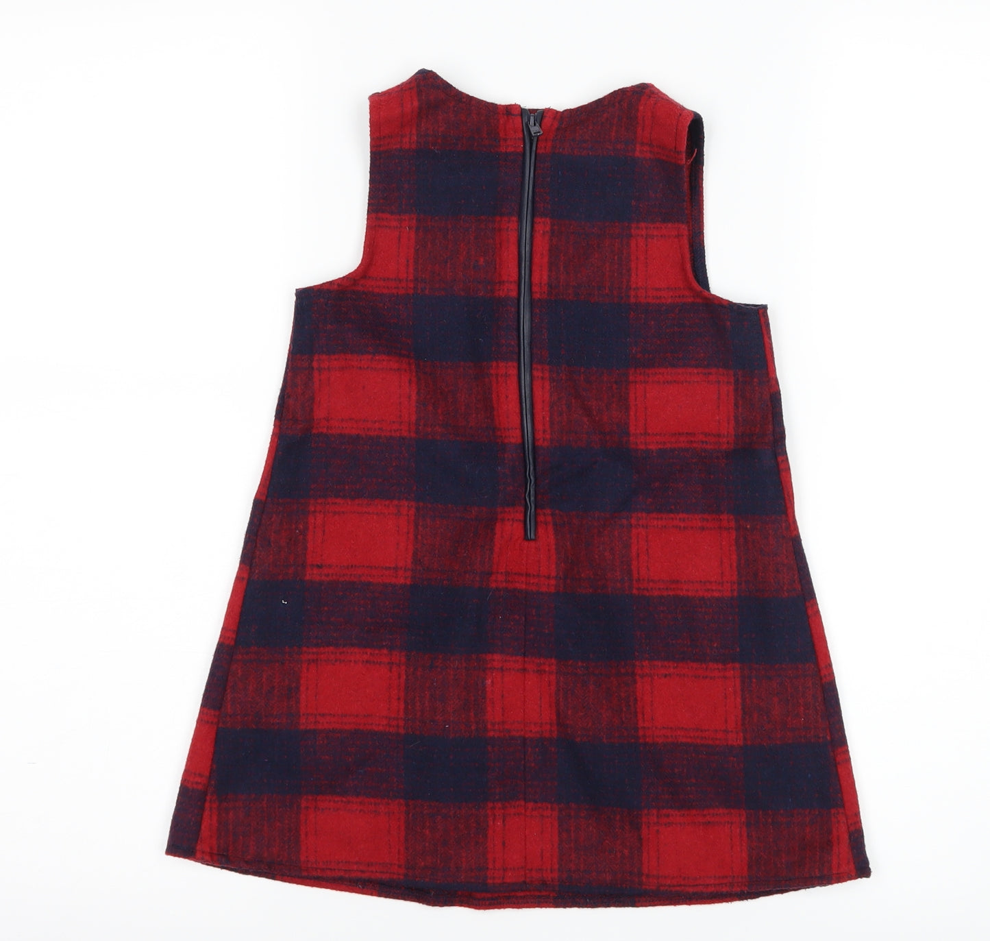 F&F Girls Red Check  Shift  Size 3-4 Years