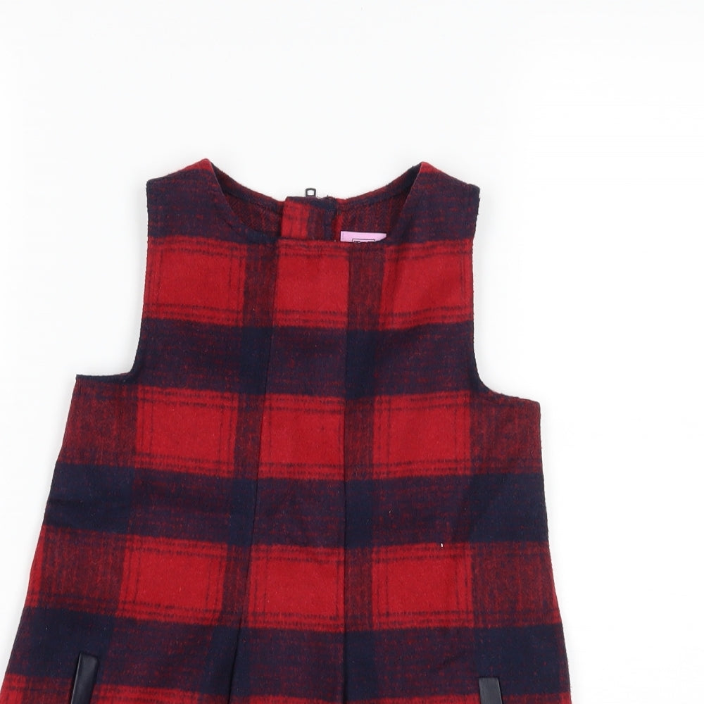 F&F Girls Red Check  Shift  Size 3-4 Years