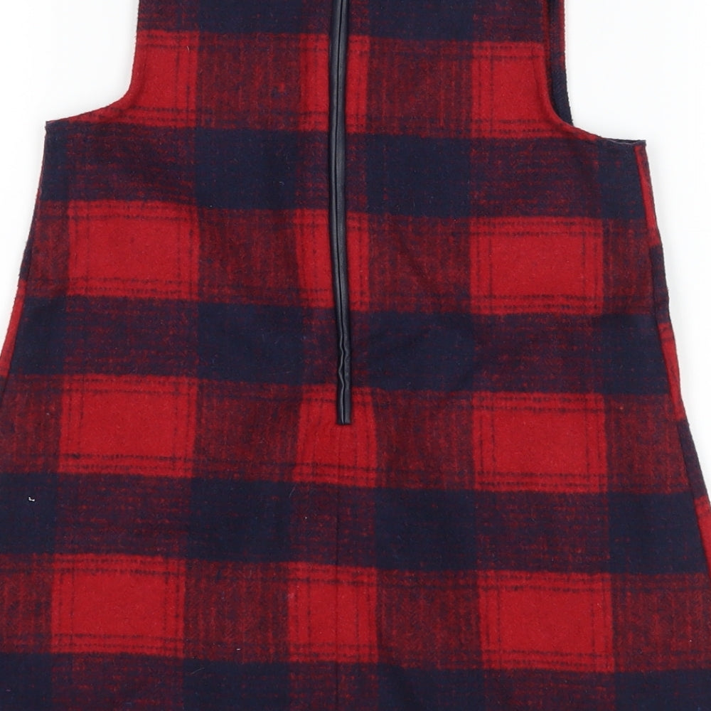 F&F Girls Red Check  Shift  Size 3-4 Years