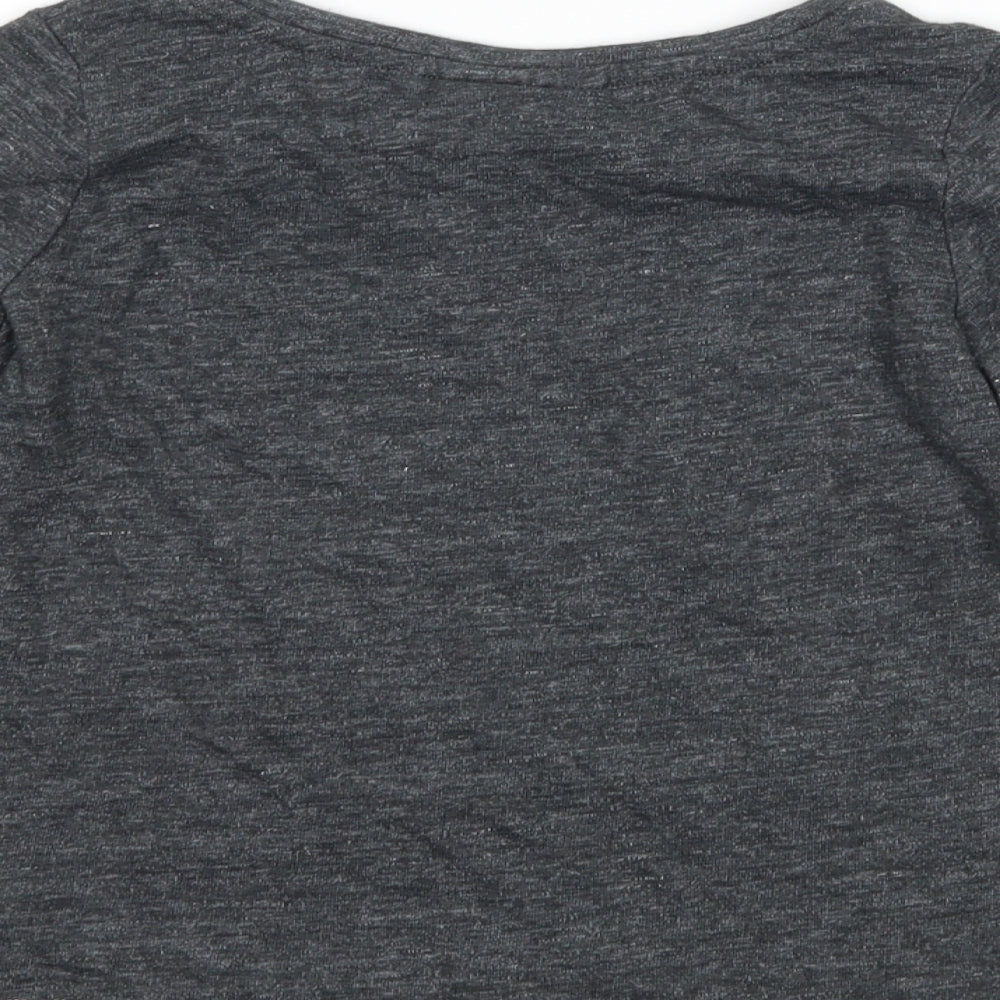 NEXT Girls Grey   Basic T-Shirt Size 3-4 Years  - slogan