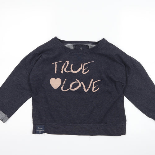 Atmosphere Womens Blue   Pullover Sweatshirt Size 8  - slogan