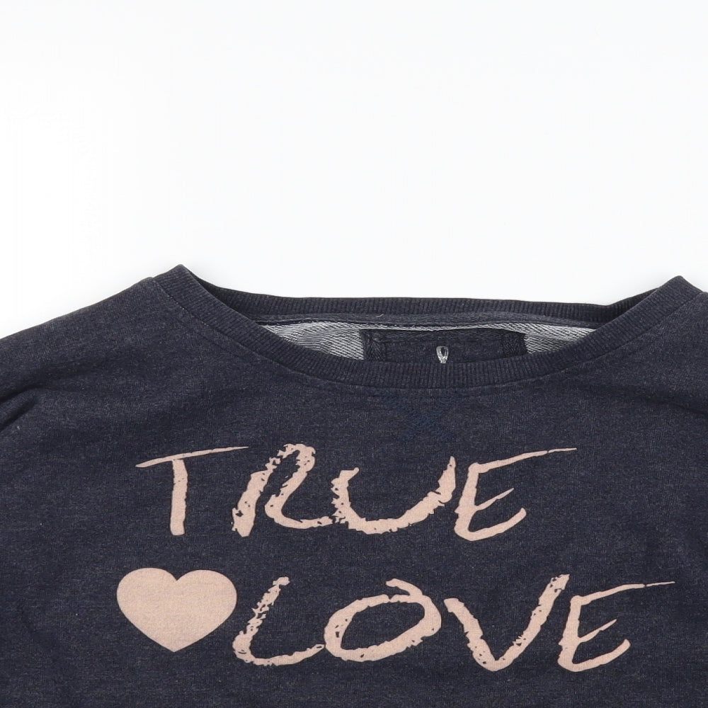 Atmosphere Womens Blue   Pullover Sweatshirt Size 8  - slogan