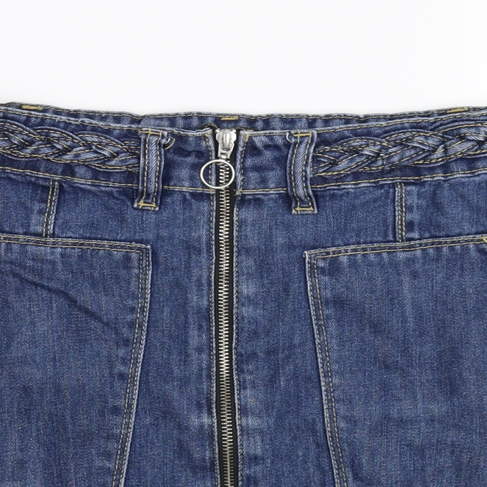Candy Couture Girls Blue   A-Line Skirt Size 13 Years - braid detail