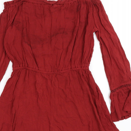 Candy Girls Red   Romper One-Piece Size 13 Years  - Bell Sleeves