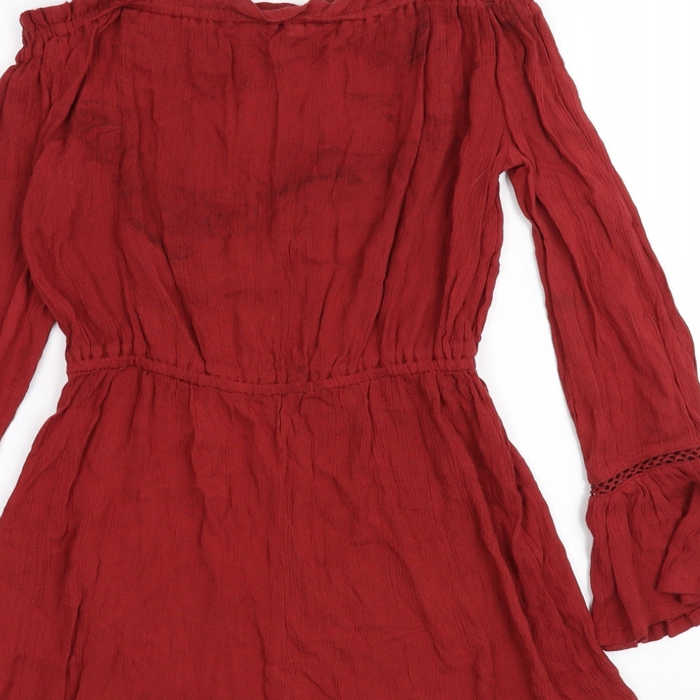 Candy Girls Red   Romper One-Piece Size 13 Years  - Bell Sleeves