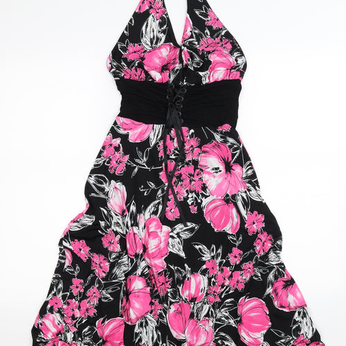 west one Womens Black Floral  Fit & Flare  Size 10