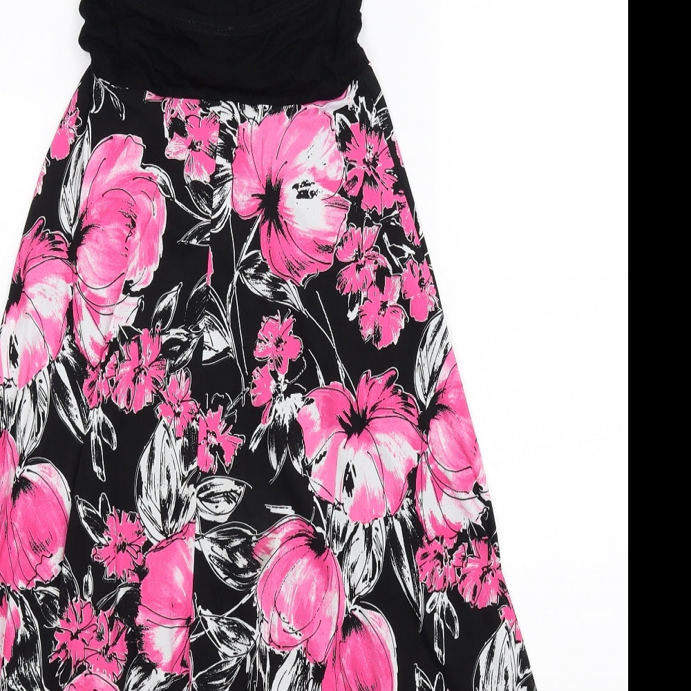 west one Womens Black Floral  Fit & Flare  Size 10