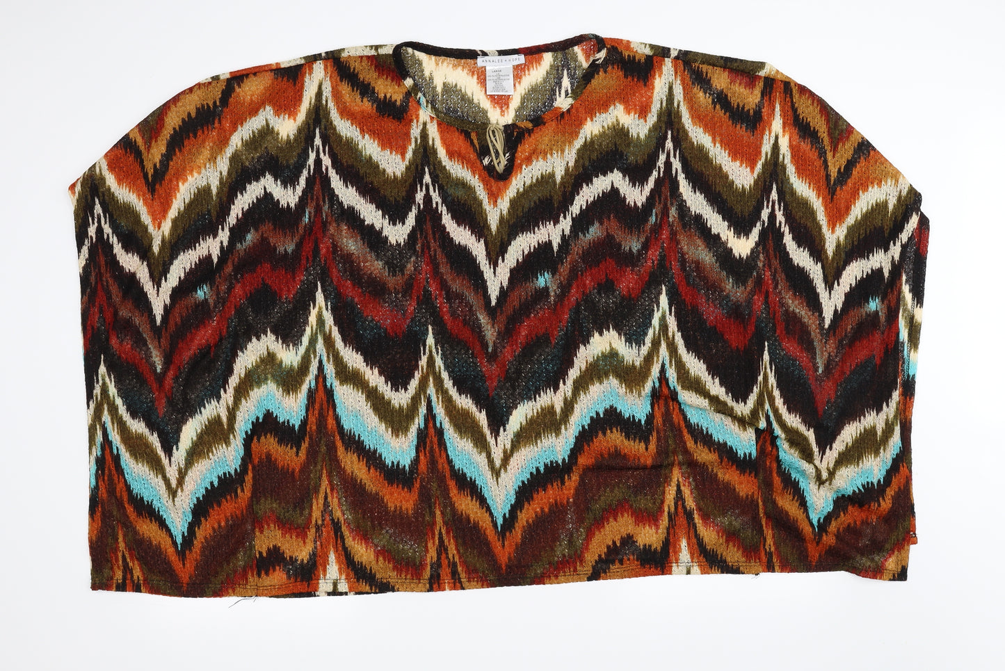 Annalee + Hope Womens Brown Colourblock  Kimono Blouse Size L