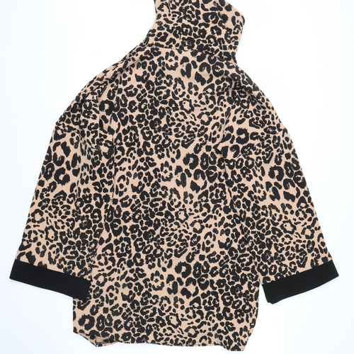 Boohoo Womens Beige Animal Print  Jacket Coatigan Size S  - leopard print