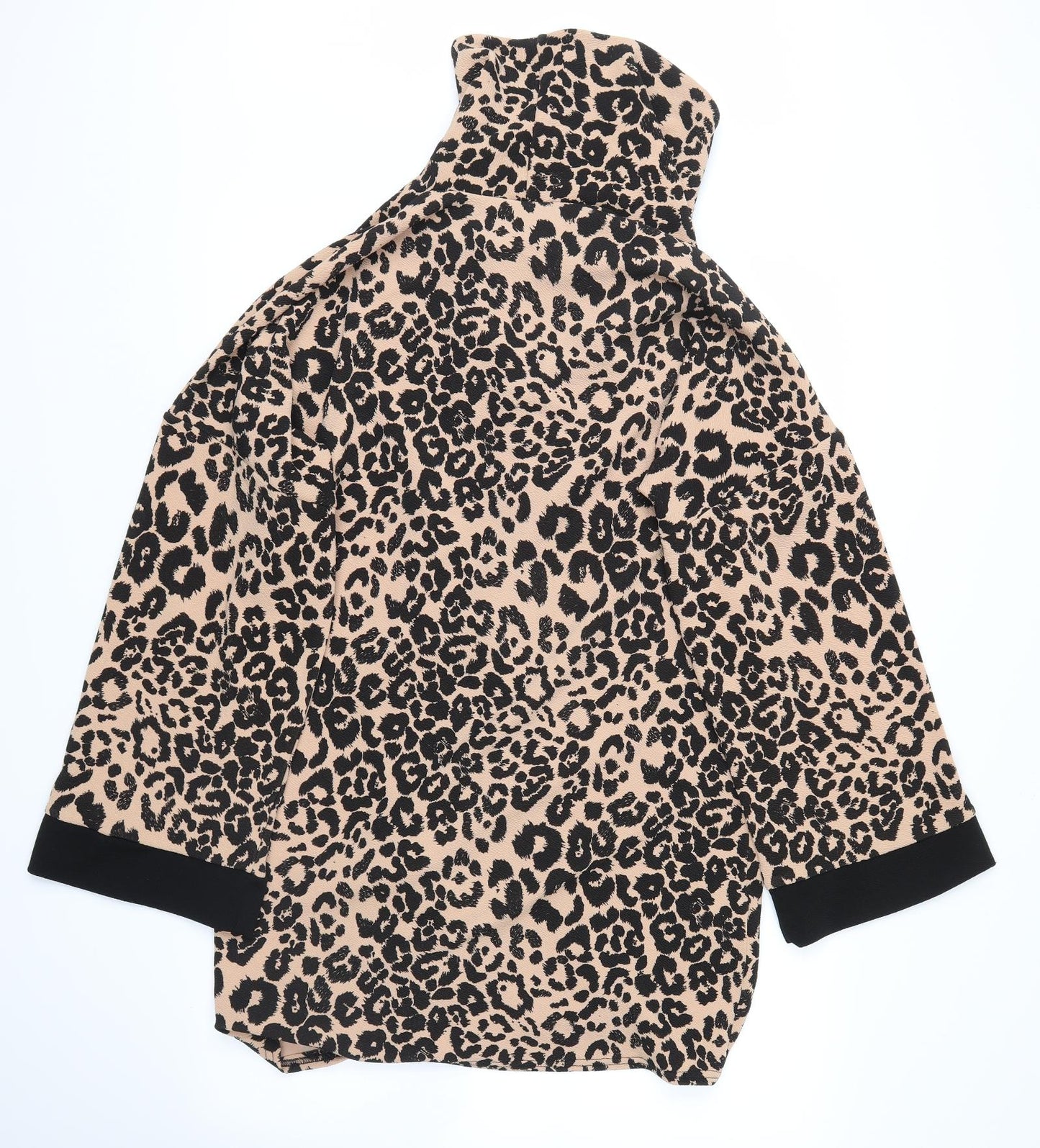 Boohoo Womens Beige Animal Print  Jacket Coatigan Size S  - leopard print