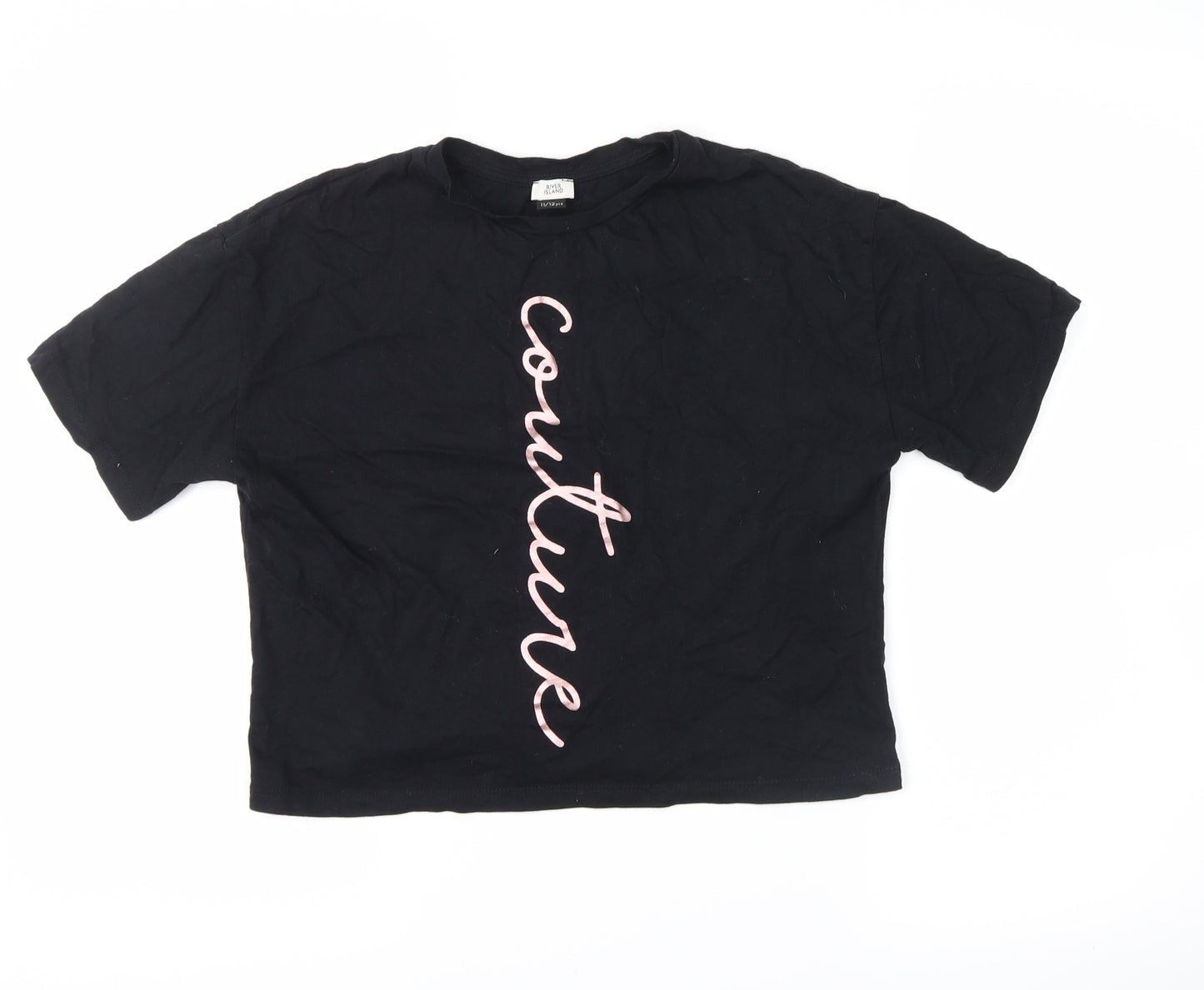 River Island Girls Black   Basic T-Shirt Size 11-12 Years  - couture