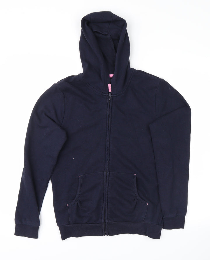 scare Girls Blue Full Zip Hoodie Size 12-13 Years