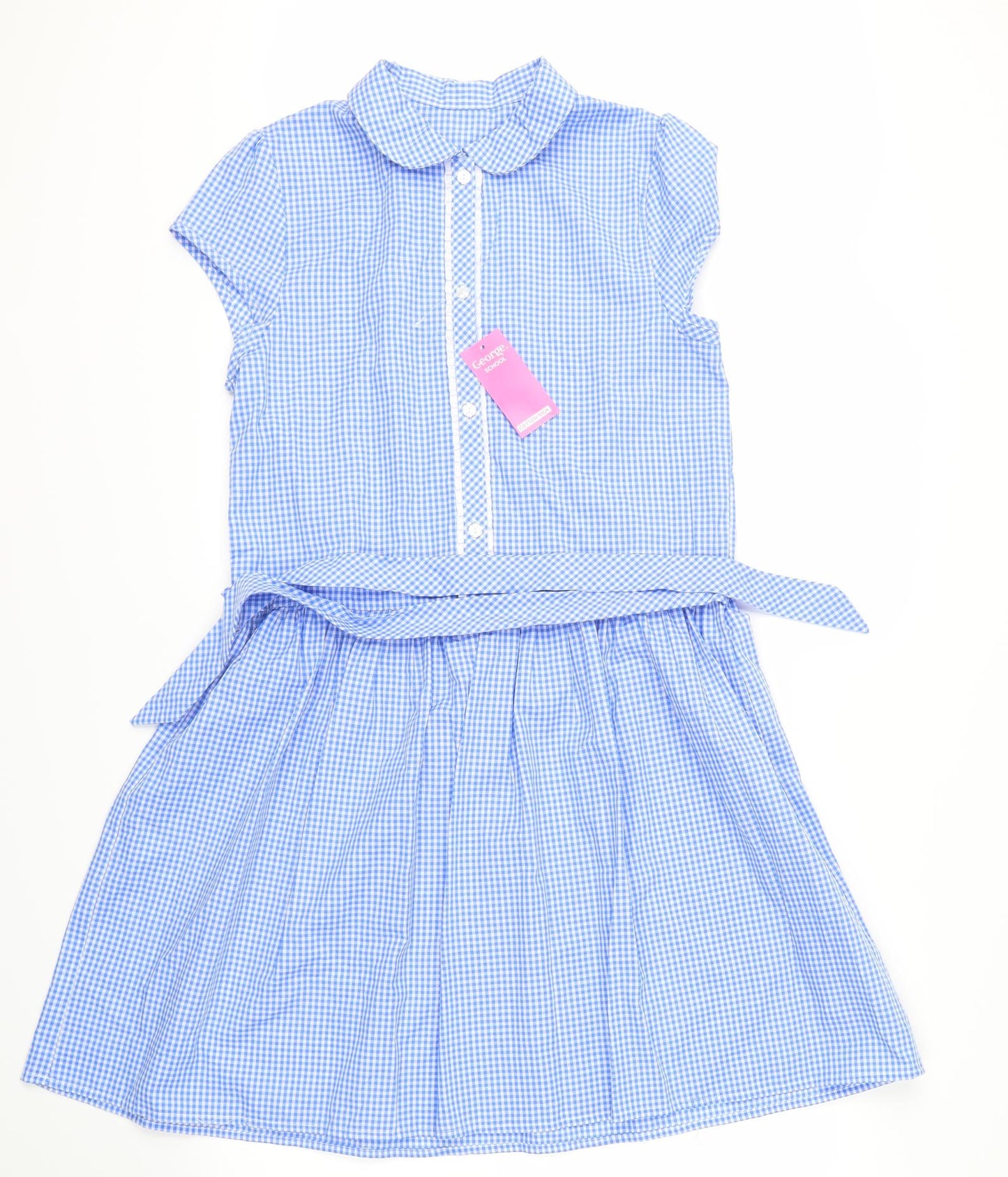 George Girls Black Check  Skater Dress  Size 13-14 Years  - school dress