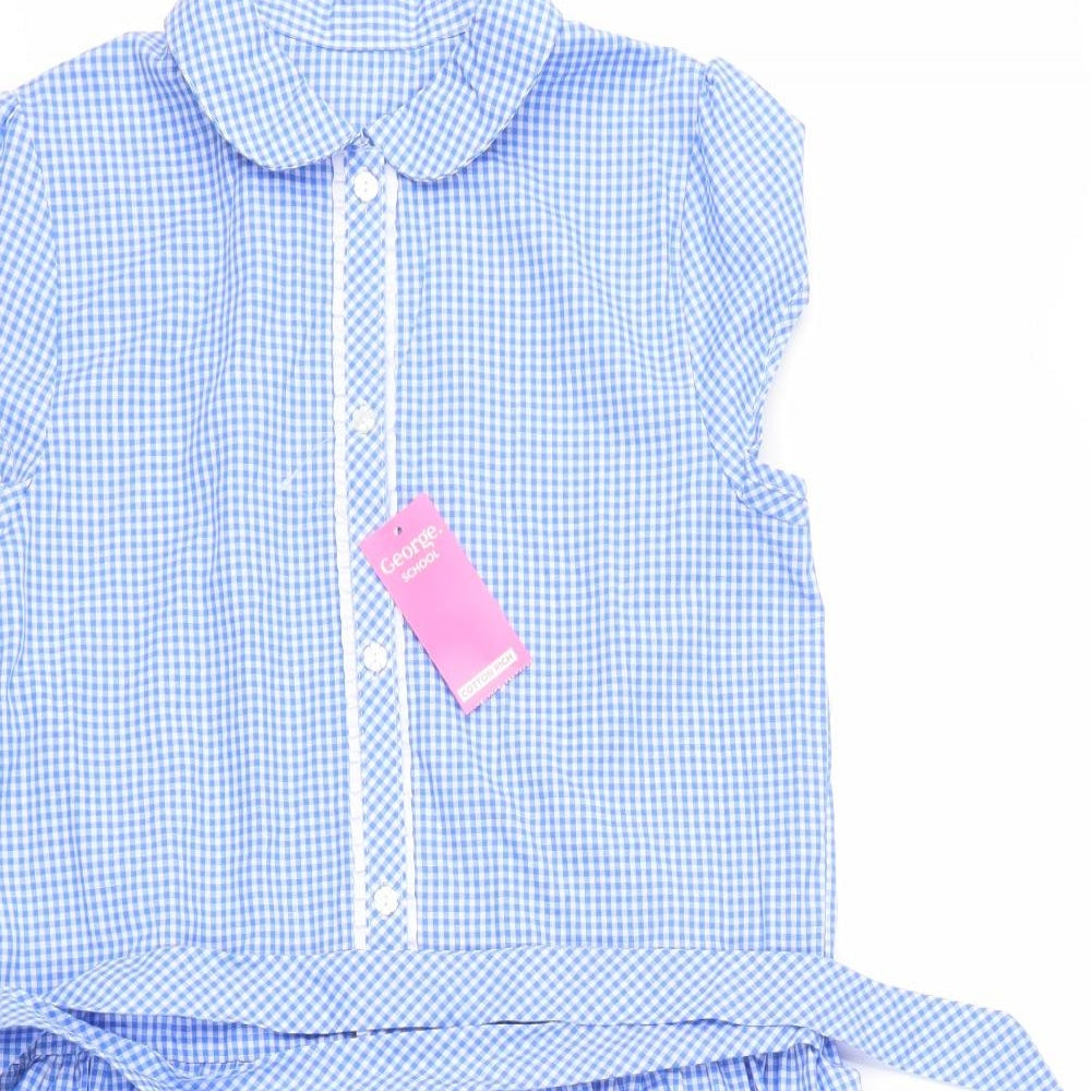 George Girls Black Check  Skater Dress  Size 13-14 Years  - school dress