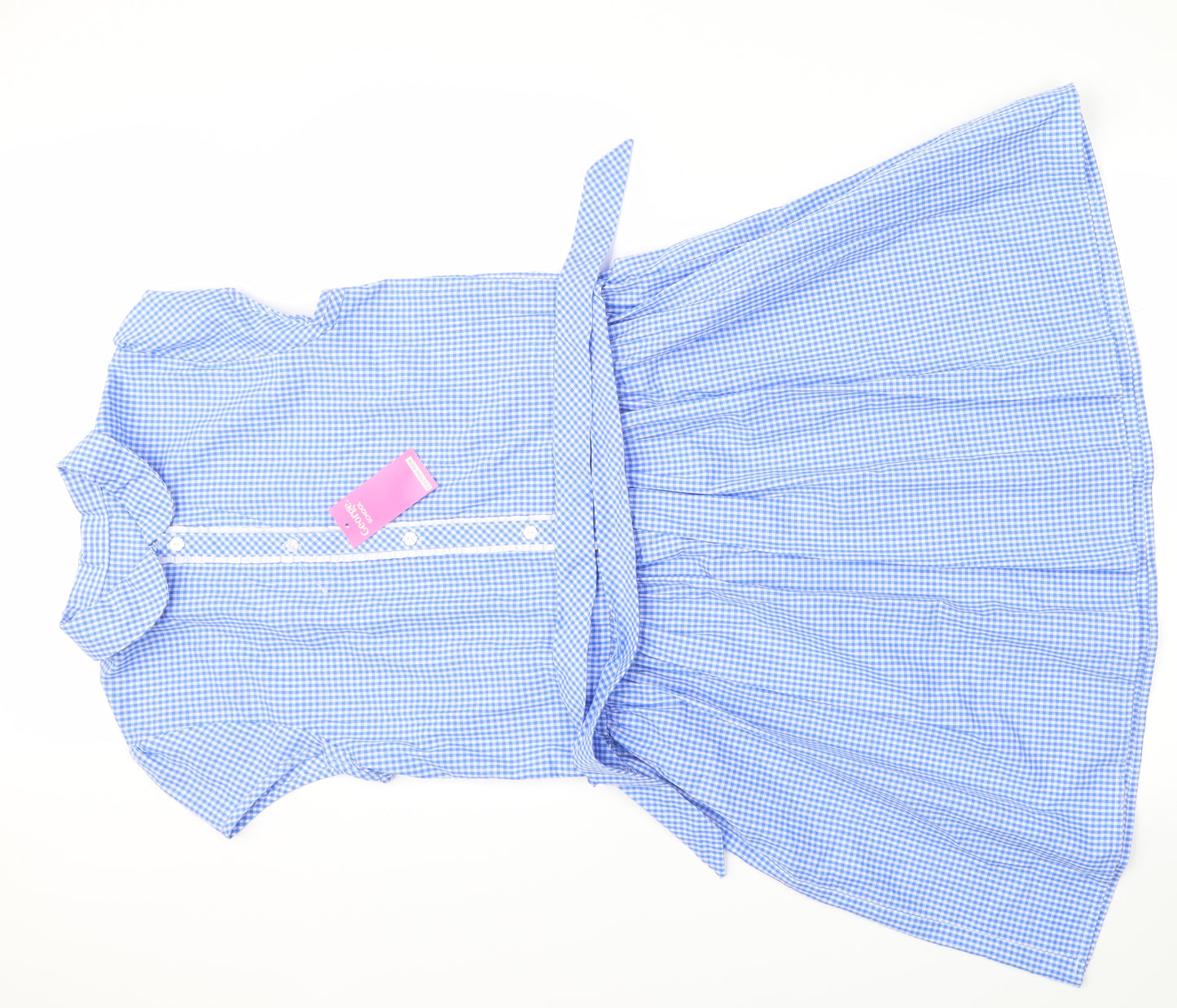 George Girls Blue Check  Skater Dress  Size 13-14 Years  - school dress