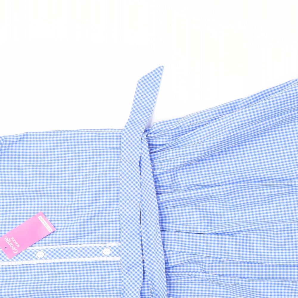 George Girls Blue Check  Skater Dress  Size 13-14 Years  - school dress