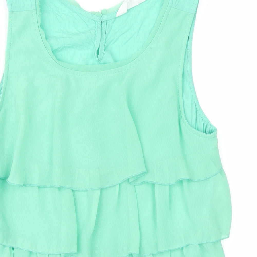H&M Girls Green   Pullover Blouse Size 12-13 Years
