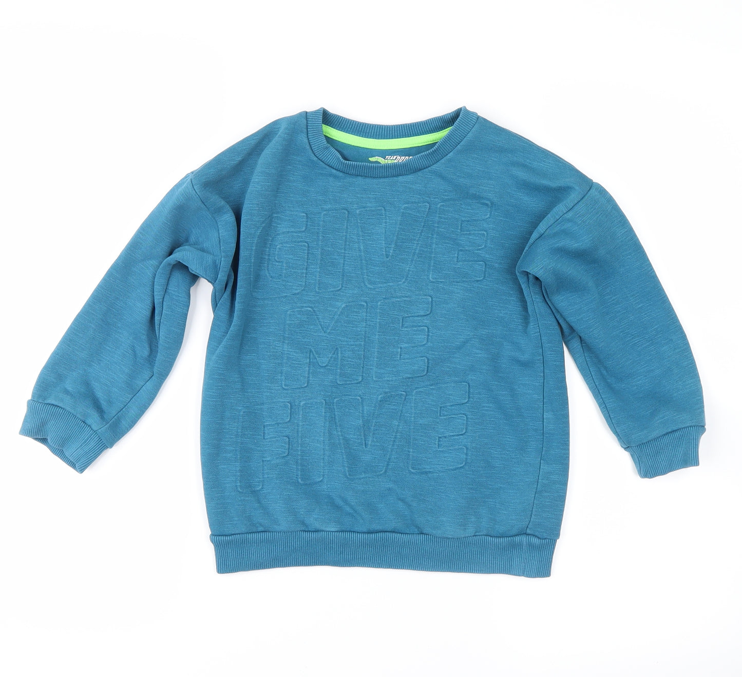F&F Boys Black  Microfibre Pullover Sweatshirt Size 5-6 Years
