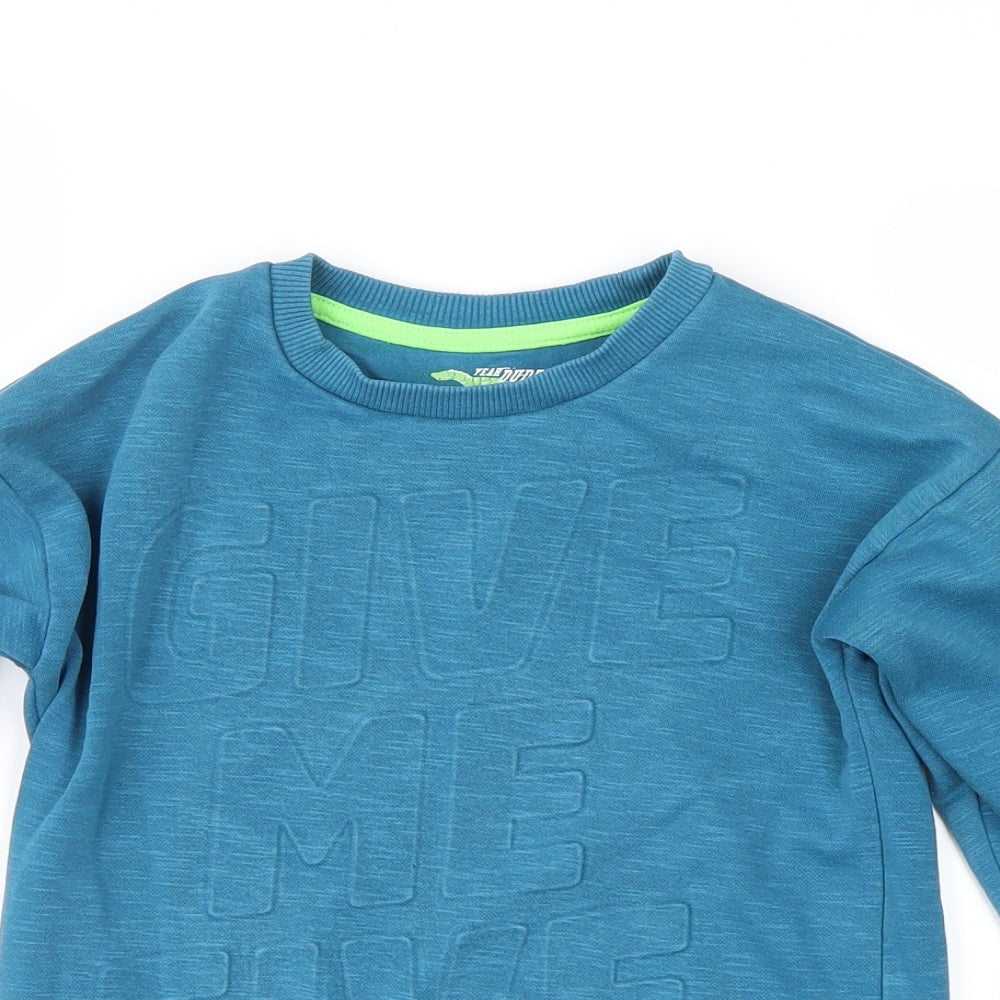 F&F Boys Black  Microfibre Pullover Sweatshirt Size 5-6 Years