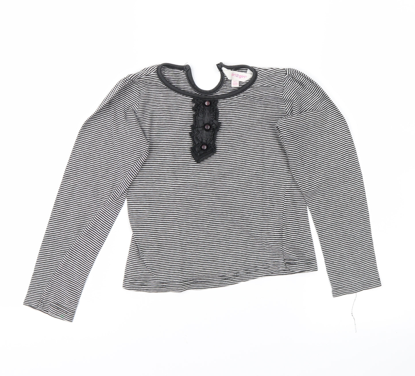 girl2girl Girls Black Striped  Basic Casual Size 4-5 Years