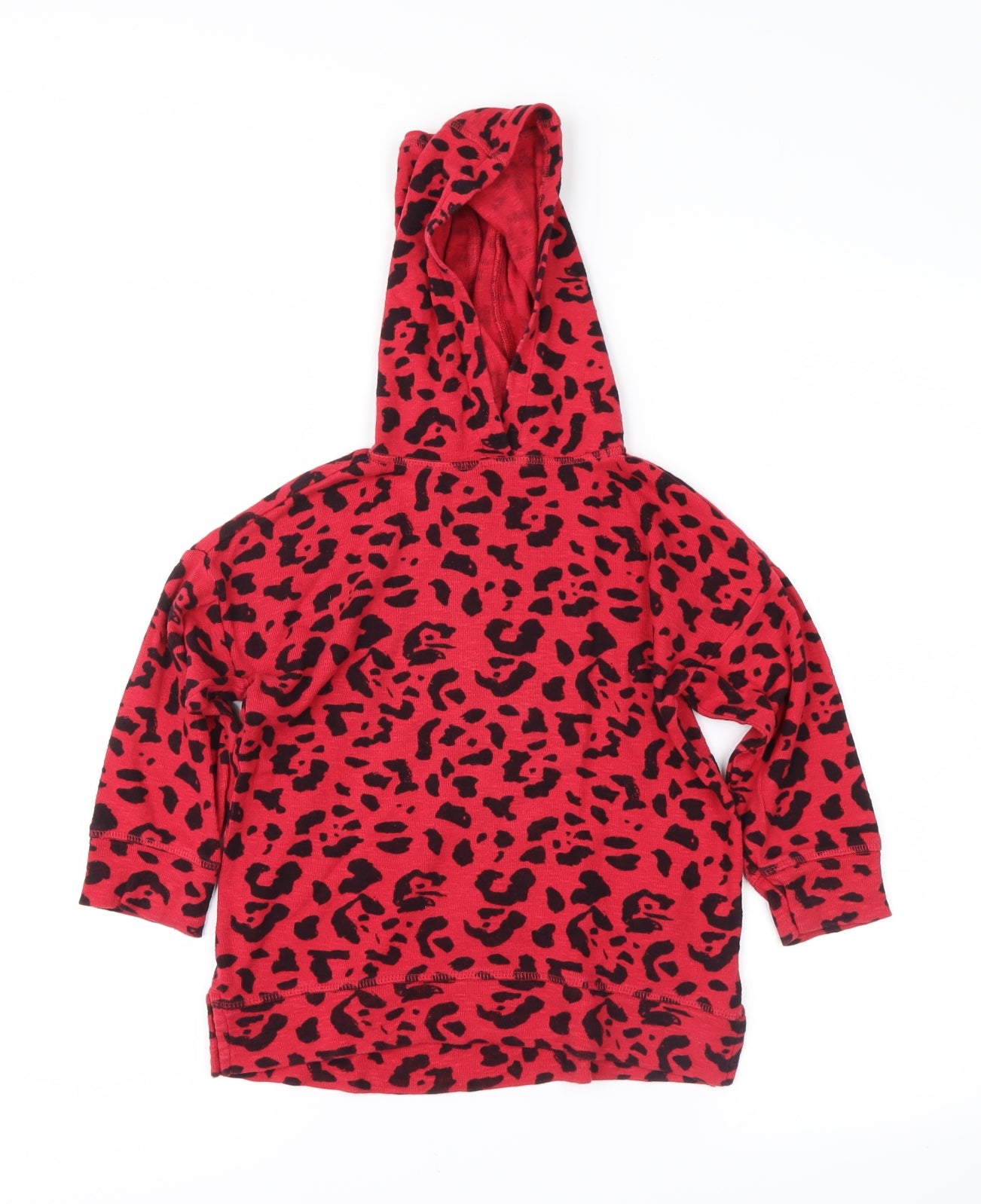 NEXT Girls Red Animal Print  Pullover Hoodie Size 3 Years