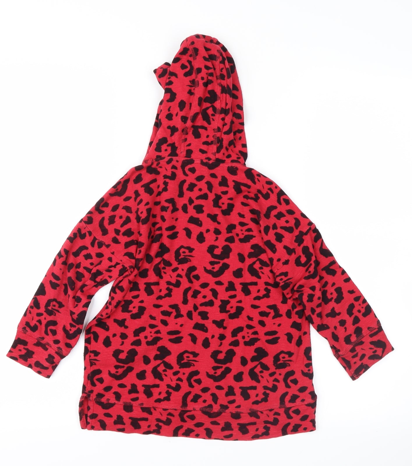 NEXT Girls Red Animal Print  Pullover Hoodie Size 3 Years