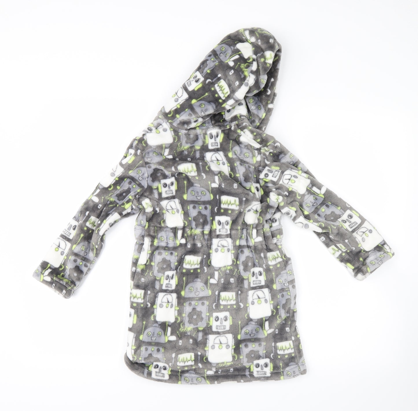 no brand Boys Green Colourblock   Robe Size 4-5 Years  - robot