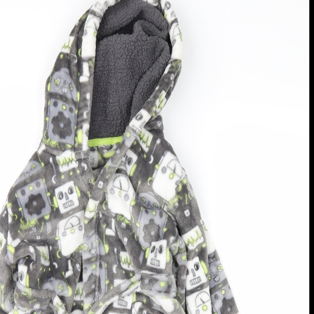 no brand Boys Green Colourblock   Robe Size 4-5 Years  - robot