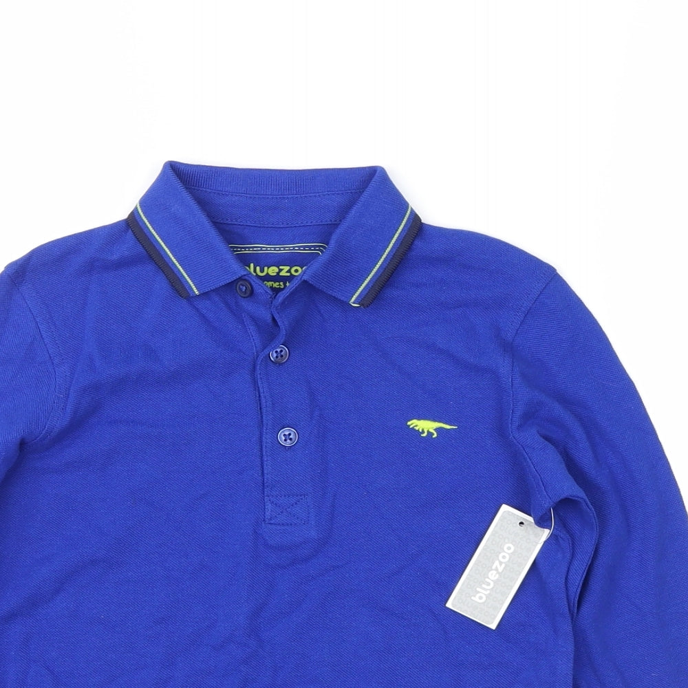 Blue Zoo Boys Blue   Basic Button-Up Size 5-6 Years  - dinosaur
