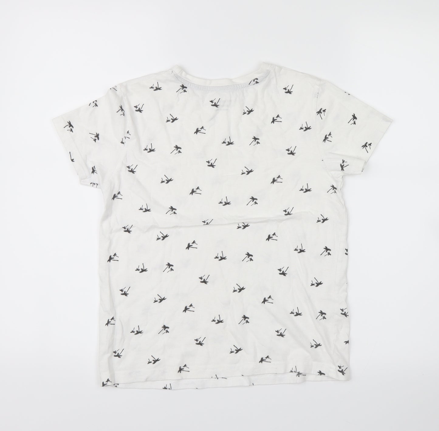 Primark Boys White Floral  Basic T-Shirt Size 9-10 Years