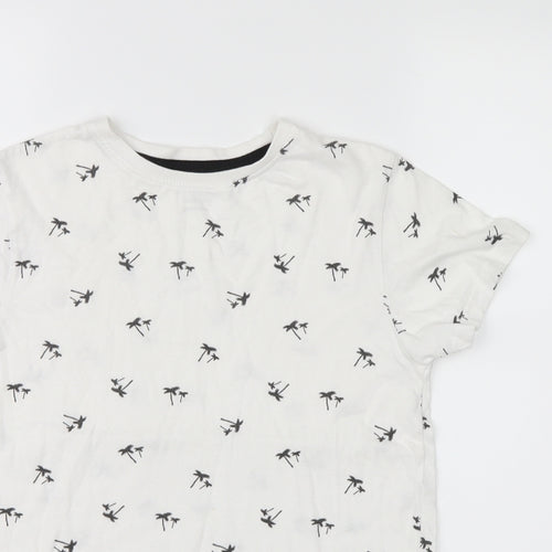 Primark Boys White Floral  Basic T-Shirt Size 9-10 Years