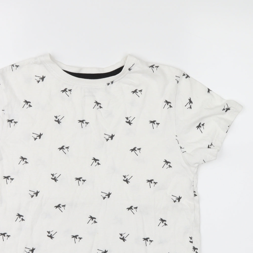 Primark Boys White Floral  Basic T-Shirt Size 9-10 Years