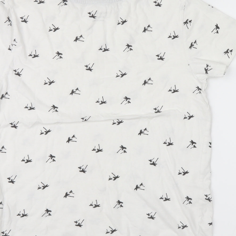 Primark Boys White Floral  Basic T-Shirt Size 9-10 Years