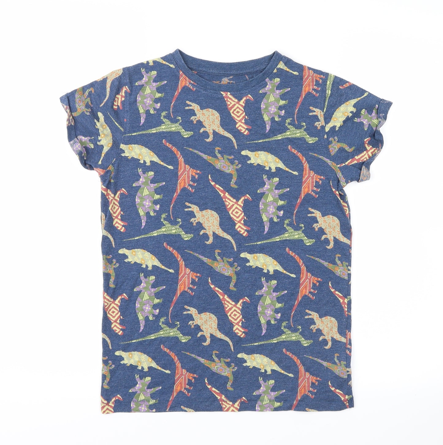 NEXT Boys Blue   Basic T-Shirt Size 8-9 Years  - dinosaurs