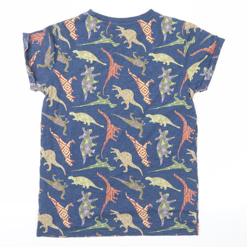 NEXT Boys Blue   Basic T-Shirt Size 8-9 Years  - dinosaurs