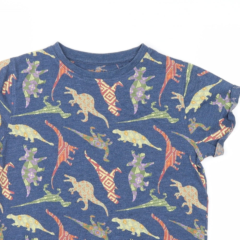 NEXT Boys Blue   Basic T-Shirt Size 8-9 Years  - dinosaurs