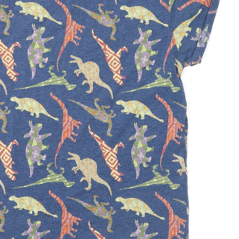 NEXT Boys Blue   Basic T-Shirt Size 8-9 Years  - dinosaurs
