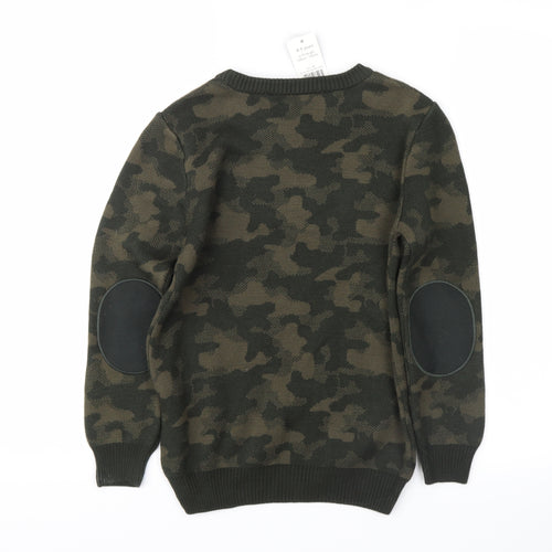 George Boys Green Camouflage  Pullover Sweatshirt Size 8-9 Years