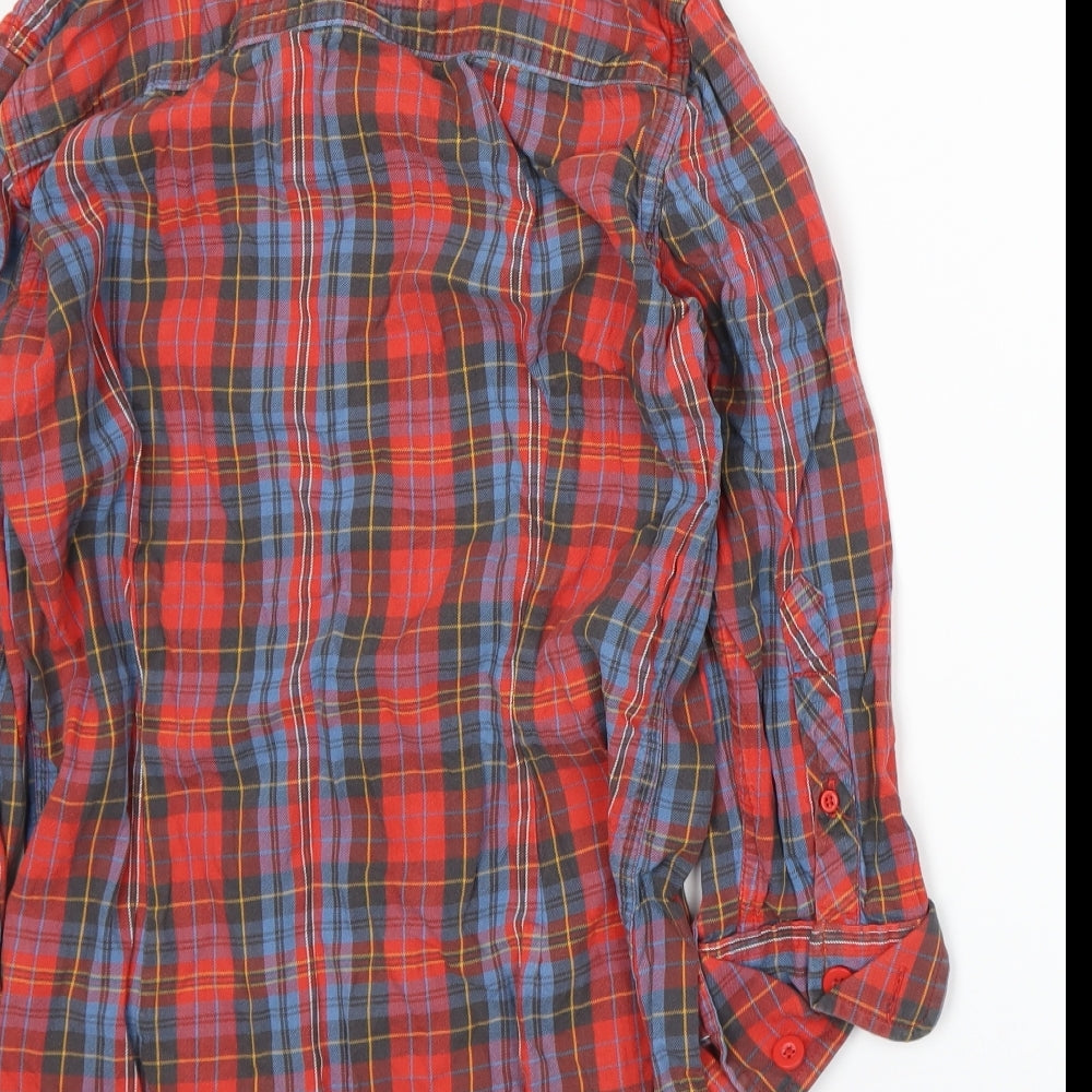 Superdry Mens Red Plaid   Button-Up Size M