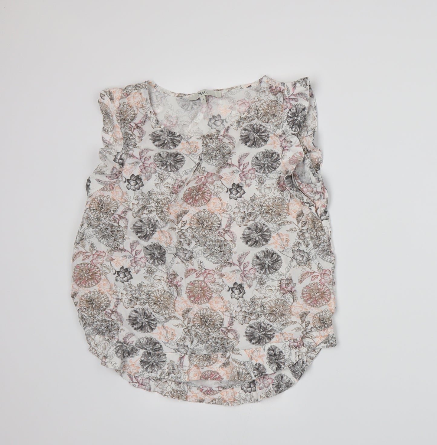 NEXT Womens White Floral  Basic Tank Size 10