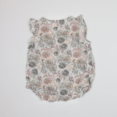 NEXT Womens White Floral  Basic Tank Size 10