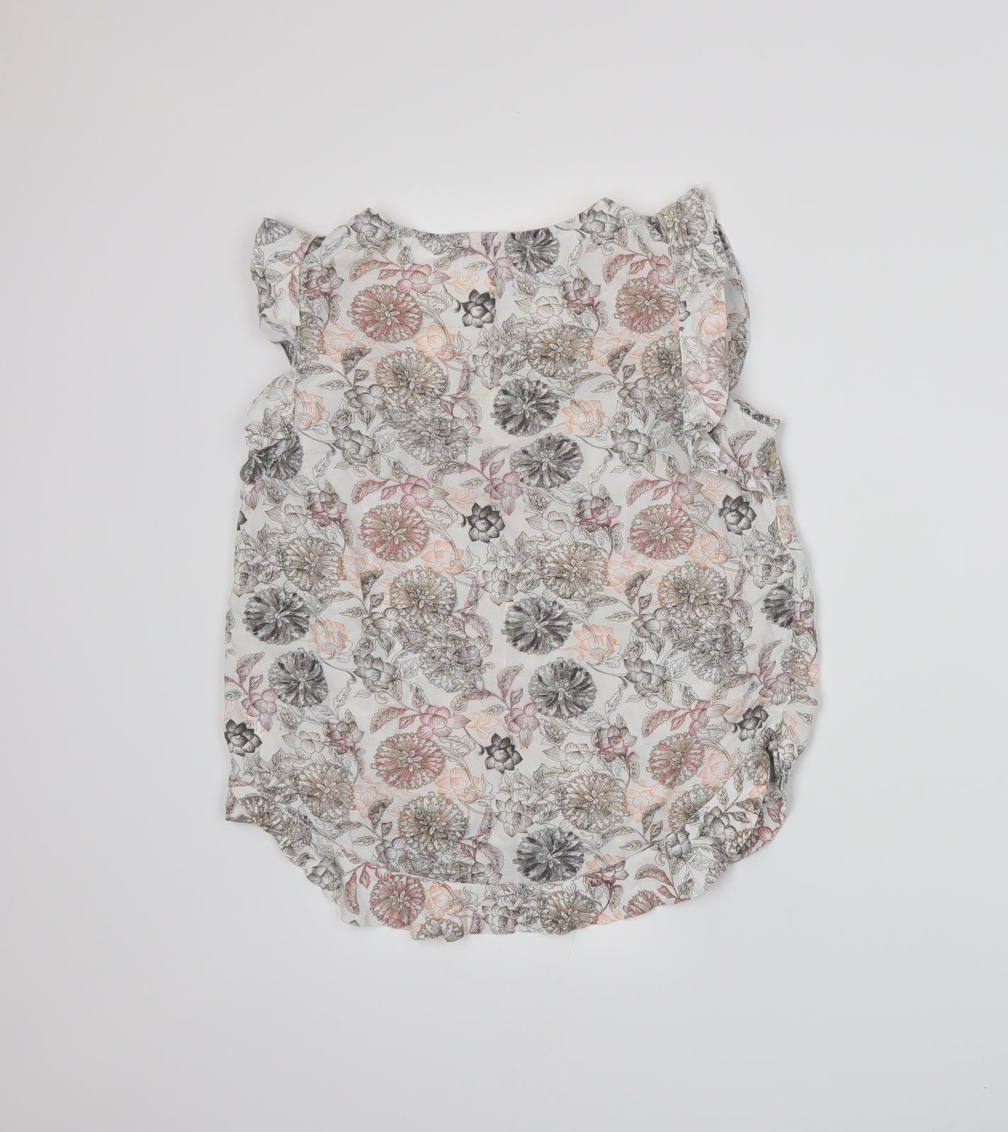 NEXT Womens White Floral  Basic Tank Size 10