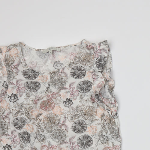 NEXT Womens White Floral  Basic Tank Size 10