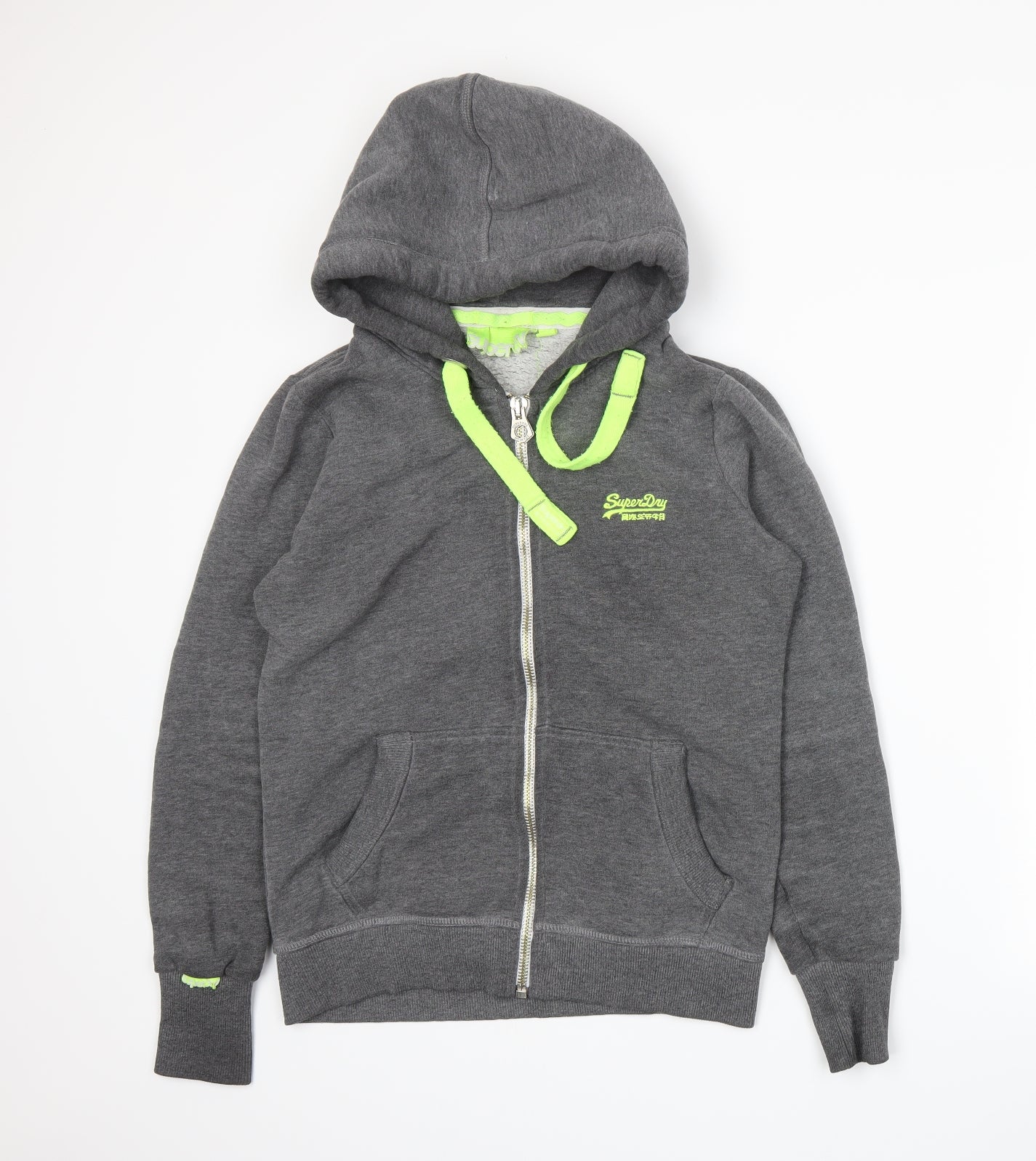 Superdry Mens Grey  Jersey Full Zip Hoodie Size M
