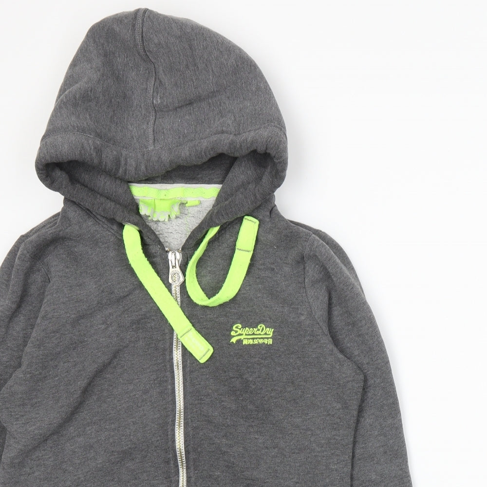Superdry Mens Grey  Jersey Full Zip Hoodie Size M