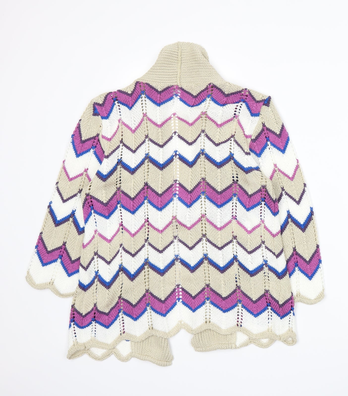 Damart Womens Multicoloured Striped Knit Cardigan Jumper Size M