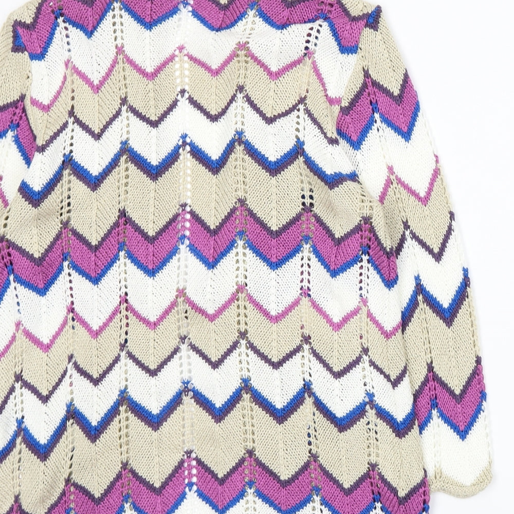 Damart Womens Multicoloured Striped Knit Cardigan Jumper Size M