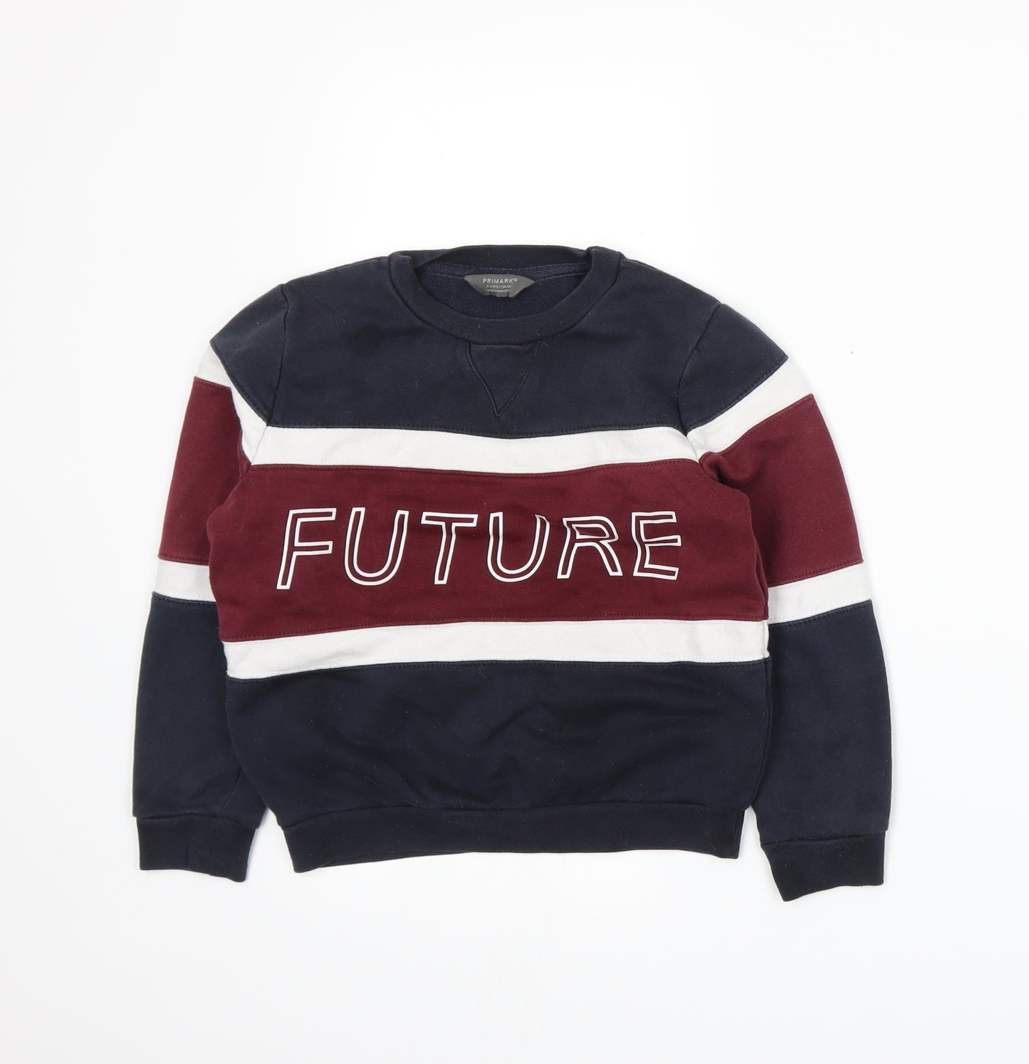 Primark Boys Blue Striped Jersey Pullover Sweatshirt Size 8-9 Years
