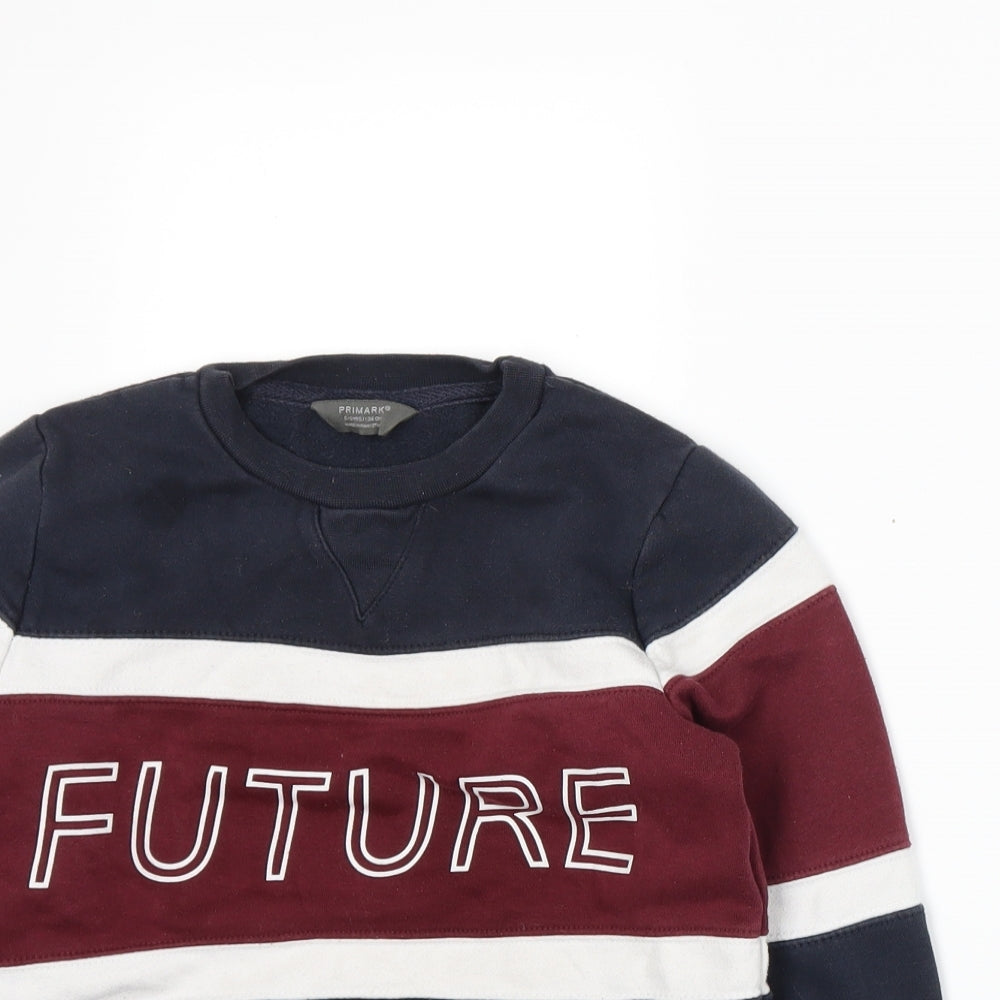 Primark Boys Blue Striped Jersey Pullover Sweatshirt Size 8-9 Years